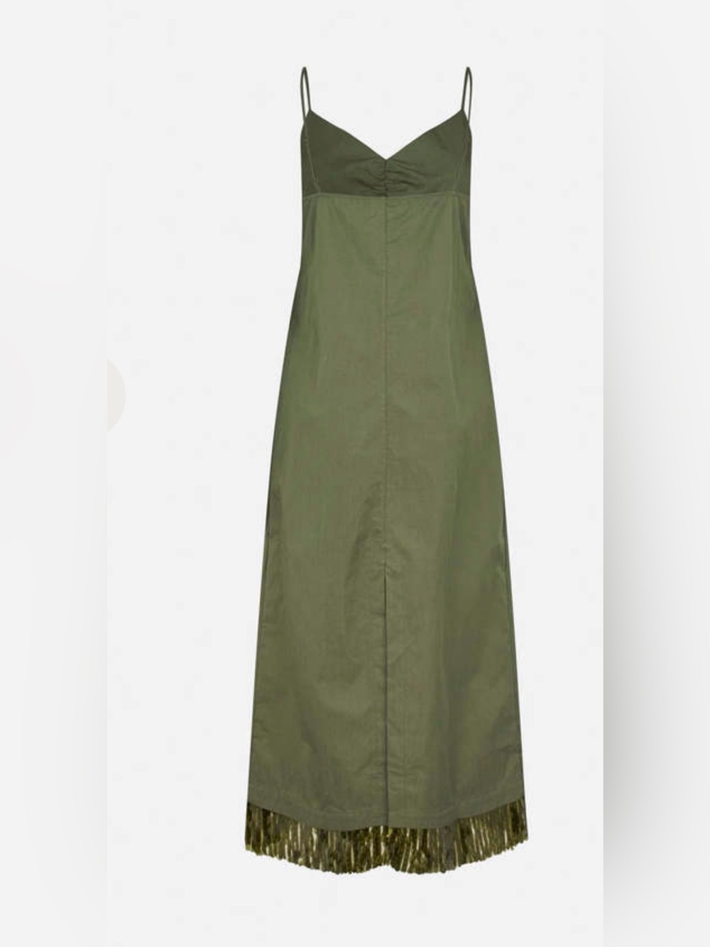 Olive Green Fringe-Hem Maxi Skirt - Picture 2 of 8